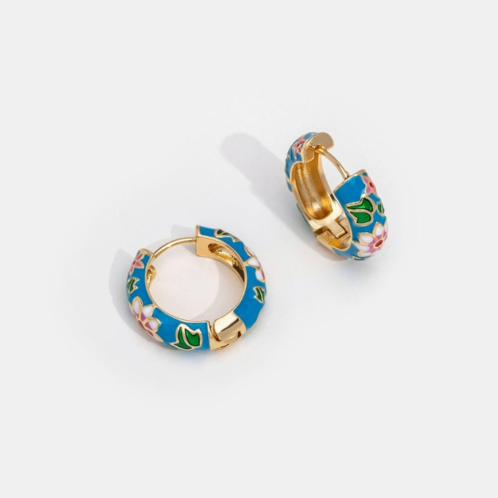 Zelta Kreole Auskari ar Ziedu